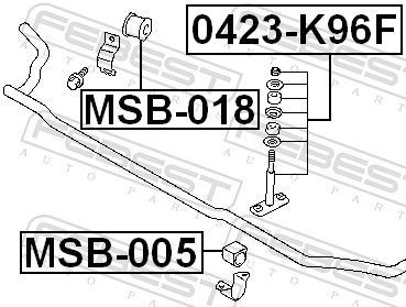Skersinio stabilizatoriaus įvorė FEBEST MSB-018