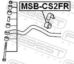 Skersinio stabilizatoriaus įvorių komplektas FEBEST MSB-CS2FR