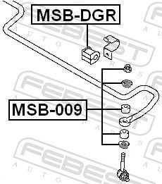 Skersinio stabilizatoriaus įvorė FEBEST MSB-DGR