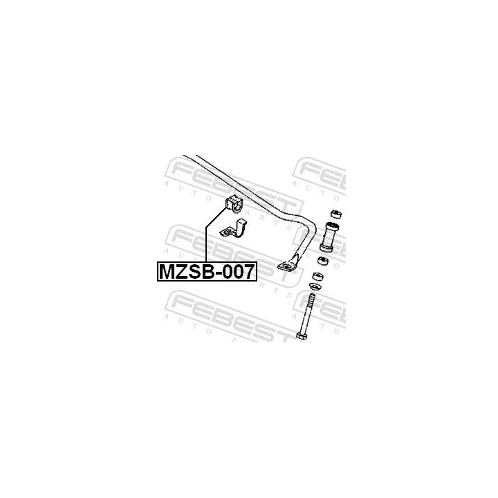 Skersinio stabilizatoriaus įvorių komplektas FEBEST MZSB-007