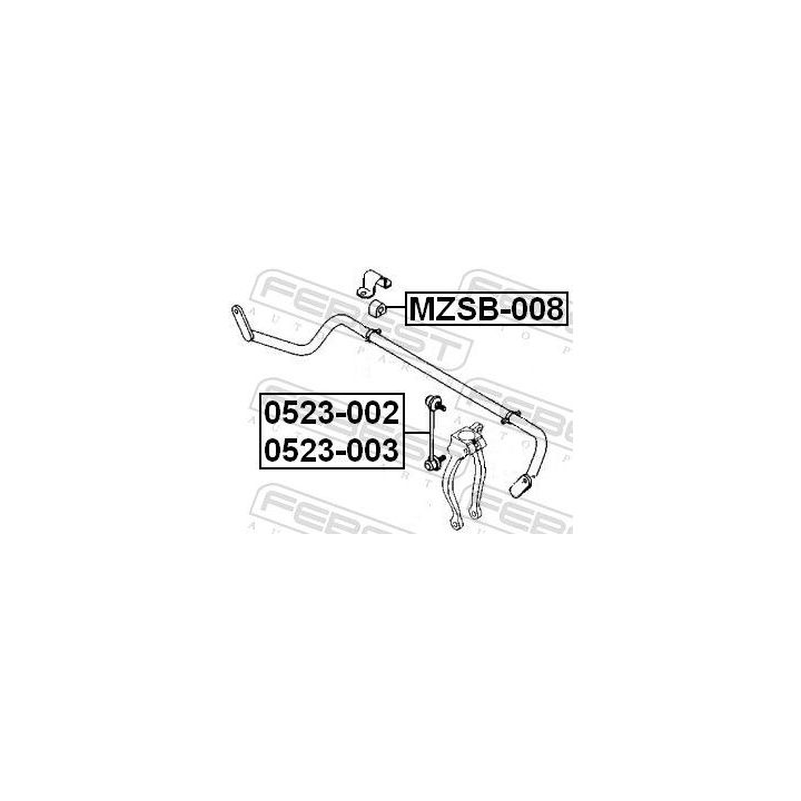 Skersinio stabilizatoriaus įvorių komplektas FEBEST MZSB-008