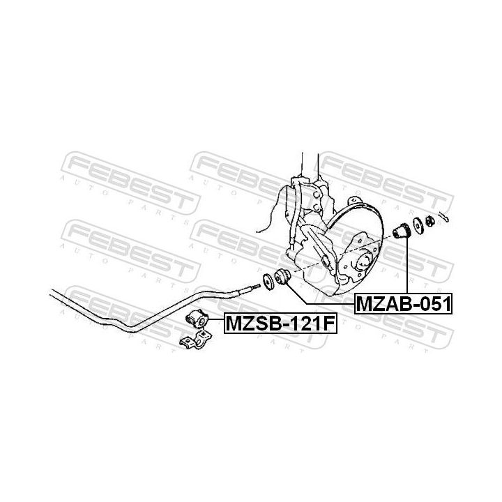 Skersinio stabilizatoriaus įvorių komplektas FEBEST MZSB-121F