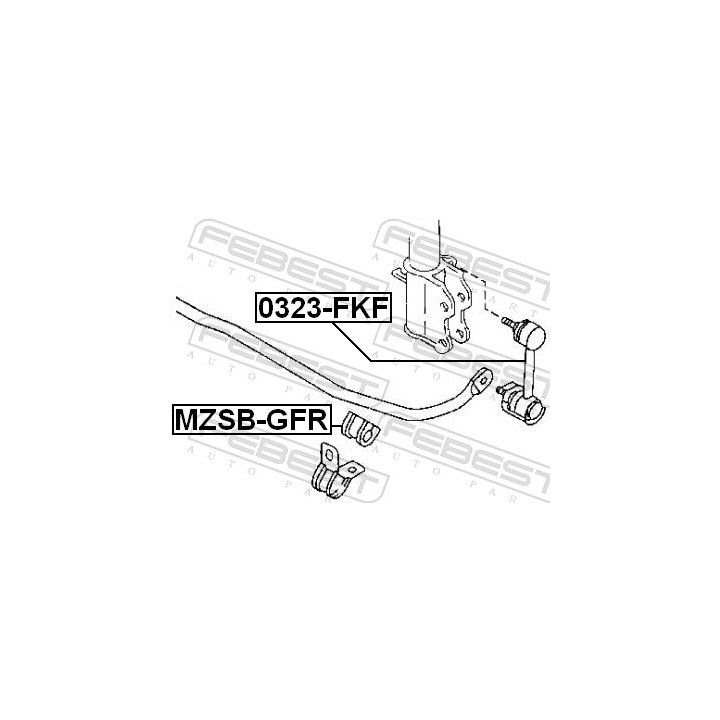 Skersinio stabilizatoriaus įvorių komplektas FEBEST MZSB-GFR