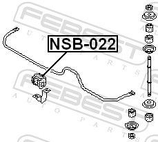 Skersinio stabilizatoriaus įvorių komplektas FEBEST NSB-022