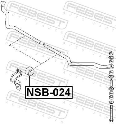Skersinio stabilizatoriaus įvorė FEBEST NSB-024