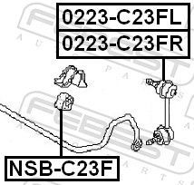 Skersinio stabilizatoriaus įvorių komplektas FEBEST NSB-C23F