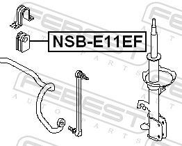 Skersinio stabilizatoriaus įvorė FEBEST NSB-E11EF