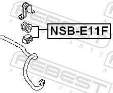 Skersinio stabilizatoriaus įvorė FEBEST NSB-E11F