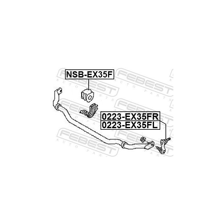 Skersinio stabilizatoriaus įvorių komplektas FEBEST NSB-EX35F