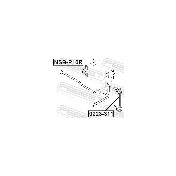 Skersinio stabilizatoriaus įvorių komplektas FEBEST NSB-P10R