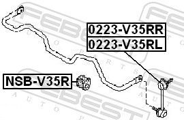 Skersinio stabilizatoriaus įvorių komplektas FEBEST NSB-V35R
