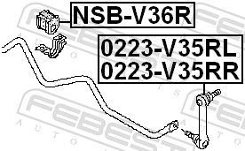 Skersinio stabilizatoriaus įvorių komplektas FEBEST NSB-V36R
