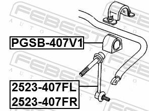 Skersinio stabilizatoriaus įvorė FEBEST PGSB-407V1