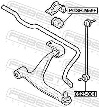 Skersinio stabilizatoriaus įvorių komplektas FEBEST PGSB-M59F