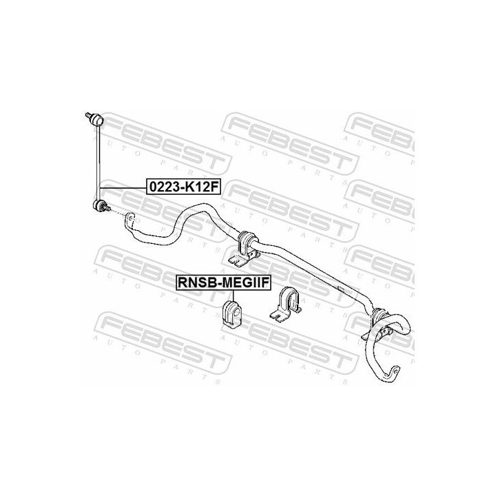 Skersinio stabilizatoriaus įvorių komplektas FEBEST RNSB-MEGIIF