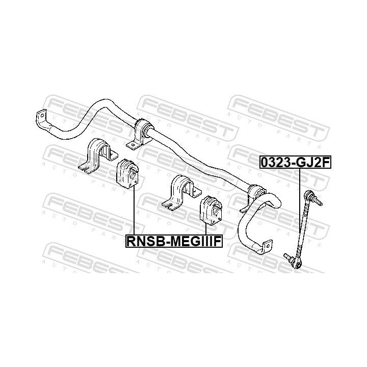 Skersinio stabilizatoriaus įvorių komplektas FEBEST RNSB-MEGIIIF