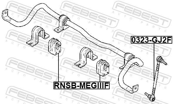 Skersinio stabilizatoriaus įvorių komplektas FEBEST RNSB-MEGIIIF