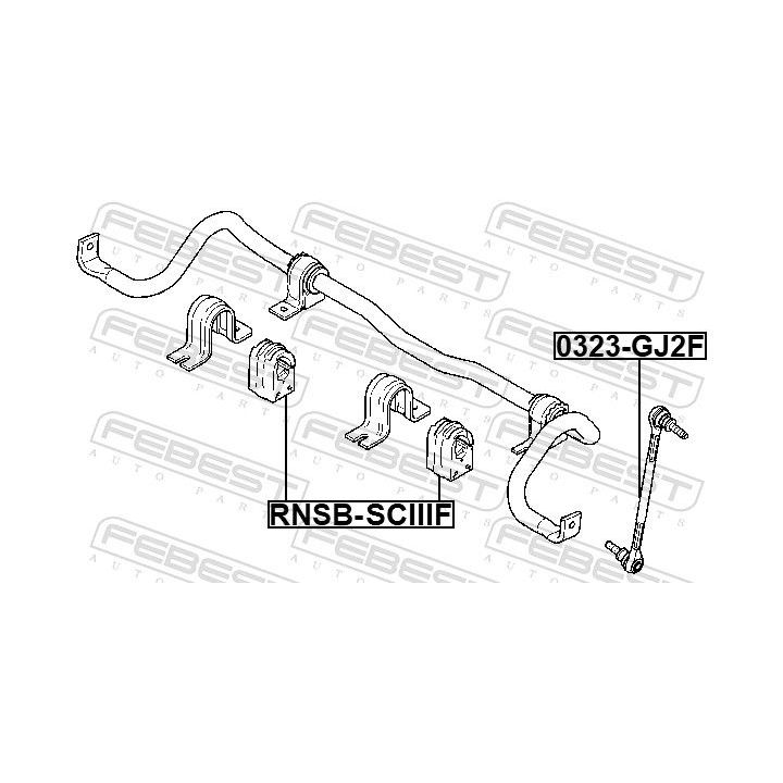 Skersinio stabilizatoriaus įvorių komplektas FEBEST RNSB-SCIIIF