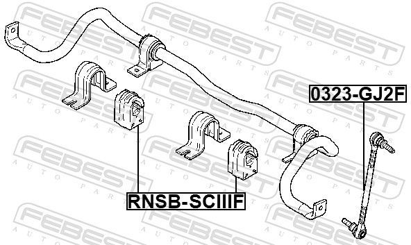 Skersinio stabilizatoriaus įvorių komplektas FEBEST RNSB-SCIIIF