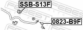 Skersinio stabilizatoriaus įvorių komplektas FEBEST SSB-S13F