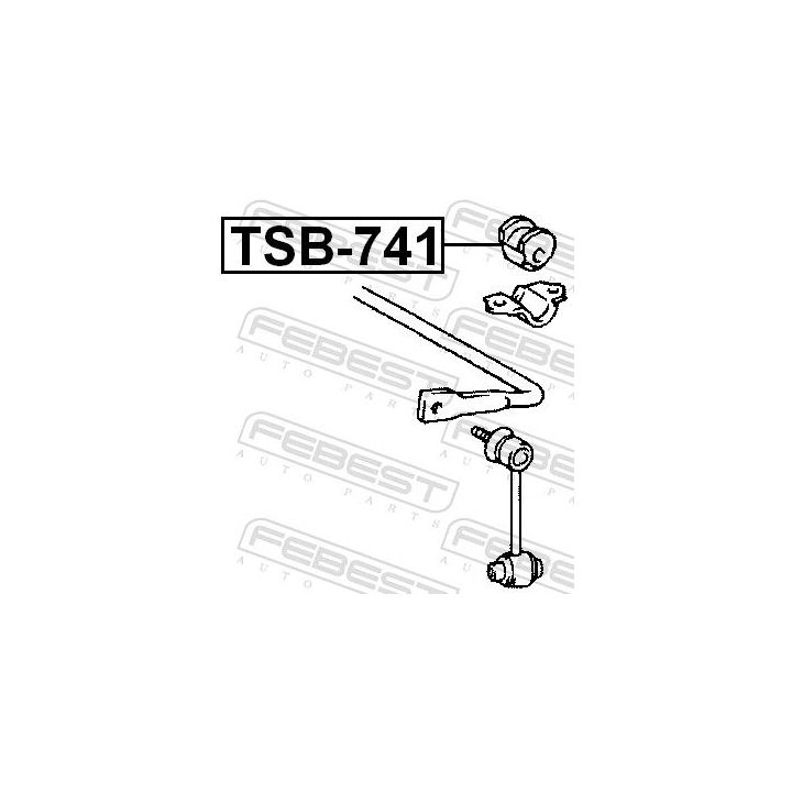 Skersinio stabilizatoriaus įvorių komplektas FEBEST TSB-741
