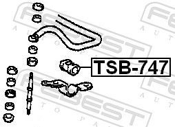 Skersinio stabilizatoriaus įvorių komplektas FEBEST TSB-747