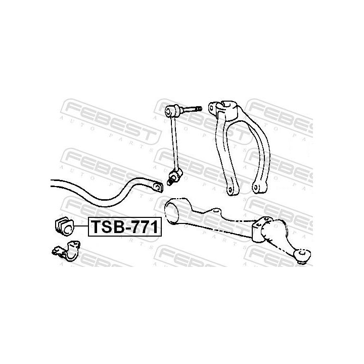 Skersinio stabilizatoriaus įvorių komplektas FEBEST TSB-771