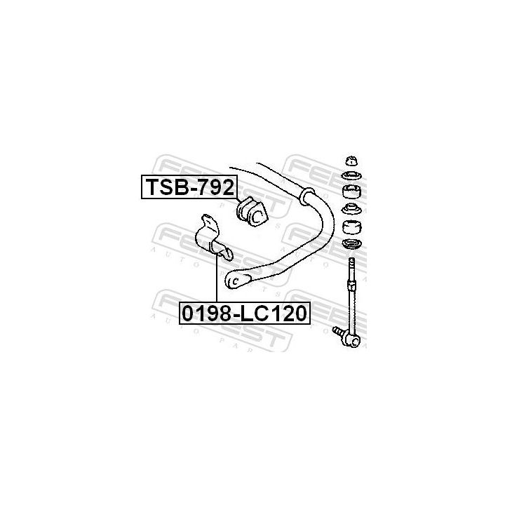Skersinio stabilizatoriaus įvorių komplektas FEBEST TSB-792