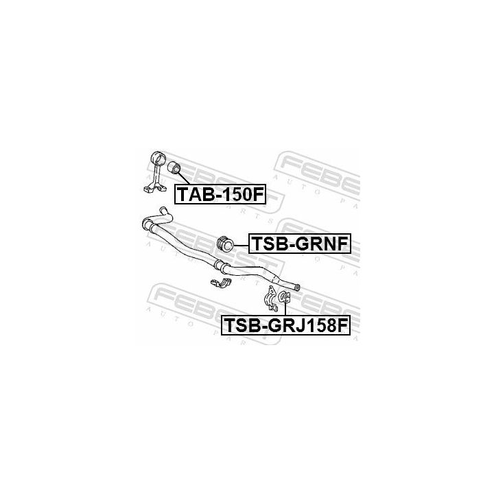 Skersinio stabilizatoriaus įvorių komplektas FEBEST TSB-GRJ158F