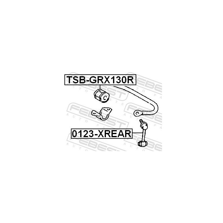 Skersinio stabilizatoriaus įvorių komplektas FEBEST TSB-GRX130R