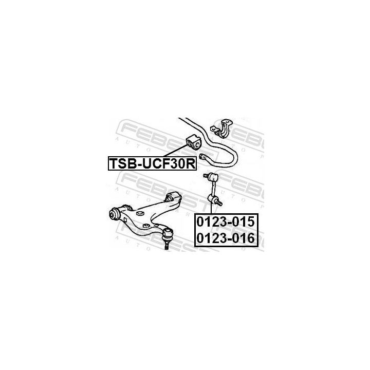 Skersinio stabilizatoriaus įvorių komplektas FEBEST TSB-UCF30R