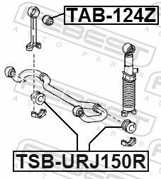 Skersinio stabilizatoriaus įvorių komplektas FEBEST TSB-URJ150R