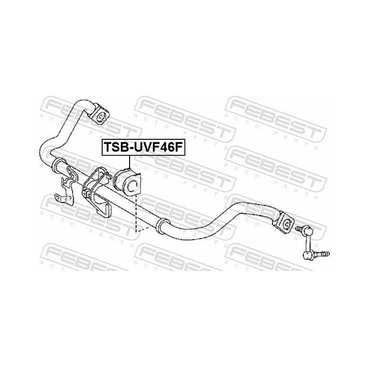 Skersinio stabilizatoriaus įvorių komplektas FEBEST TSB-UVF46F