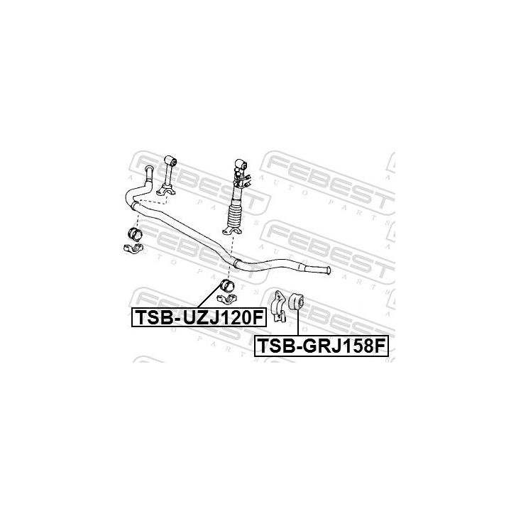 Skersinio stabilizatoriaus įvorių komplektas FEBEST TSB-UZJ120F