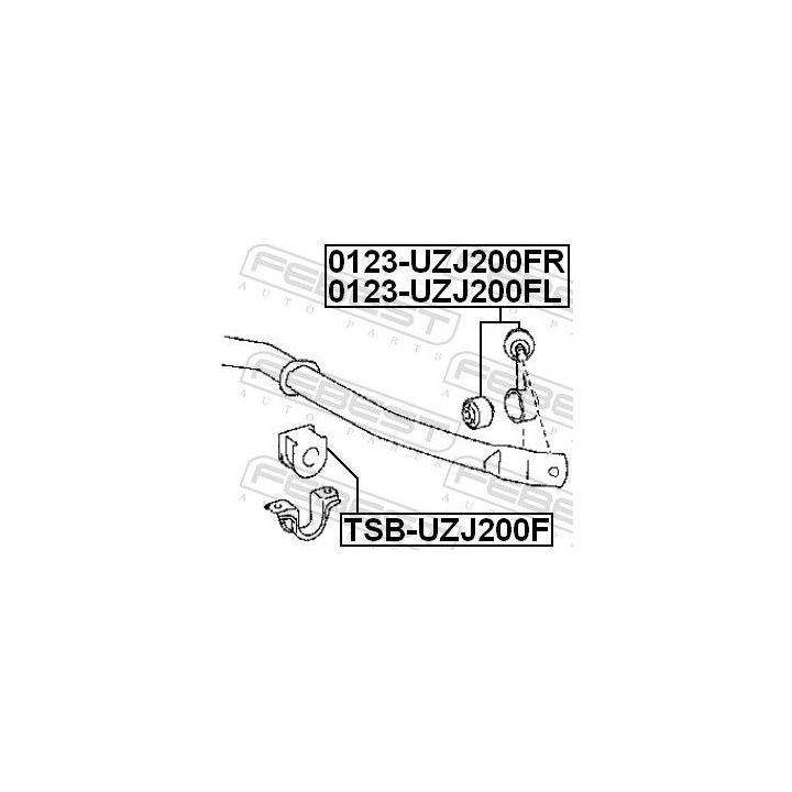 Skersinio stabilizatoriaus įvorių komplektas FEBEST TSB-UZJ200F