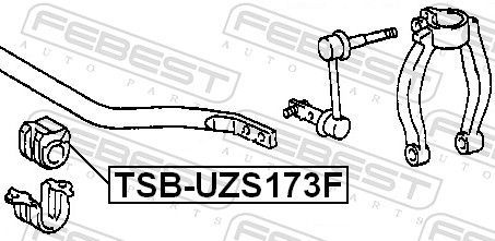 Skersinio stabilizatoriaus įvorių komplektas FEBEST TSB-UZS173F