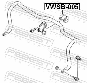 Skersinio stabilizatoriaus įvorių komplektas FEBEST VWSB-005