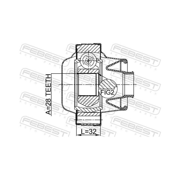 Jungtis, kardaninis velenas FEBEST 0211-S51SHA