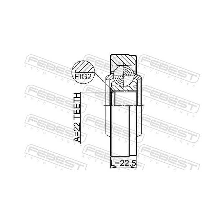 Jungtis, kardaninis velenas FEBEST 2911-FLIISHA