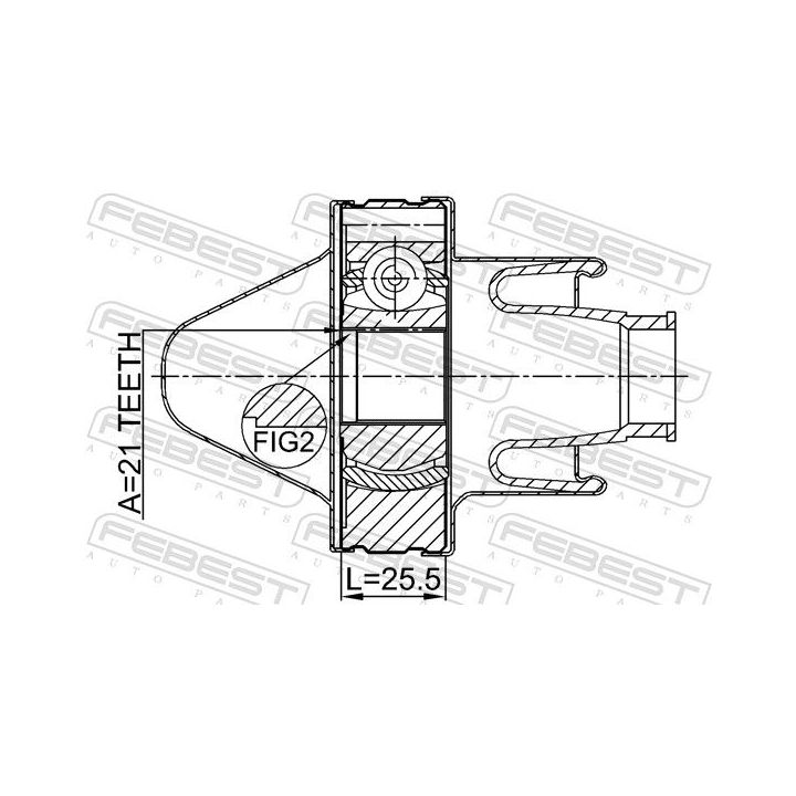 Jungtis, kardaninis velenas FEBEST 3211-SRXSHAF