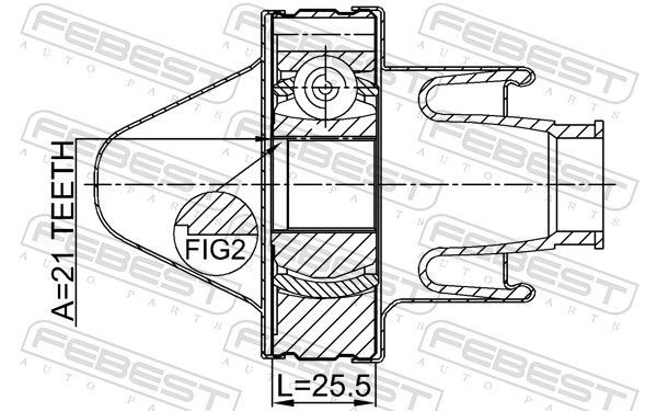 Jungtis, kardaninis velenas FEBEST 3211-SRXSHAF