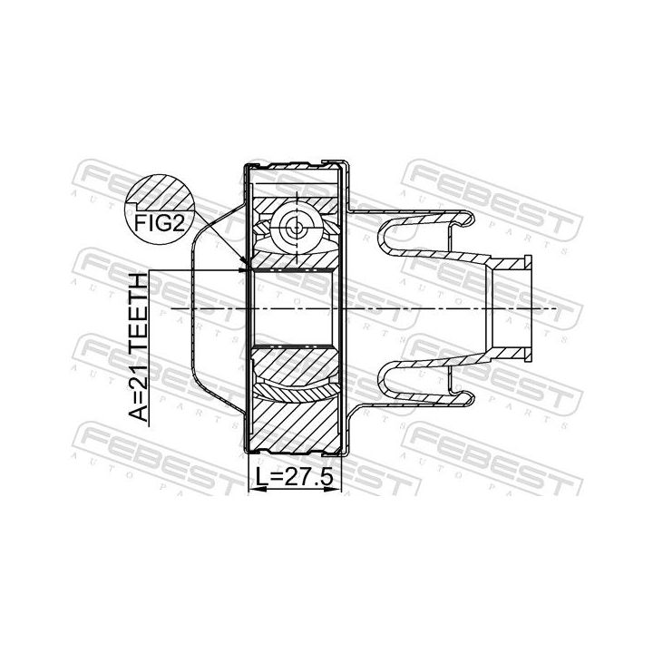 Jungtis, kardaninis velenas FEBEST 3211-SRXSHAR