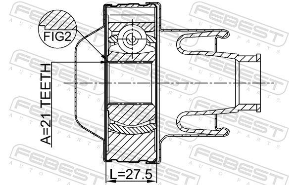 Jungtis, kardaninis velenas FEBEST 3211-SRXSHAR