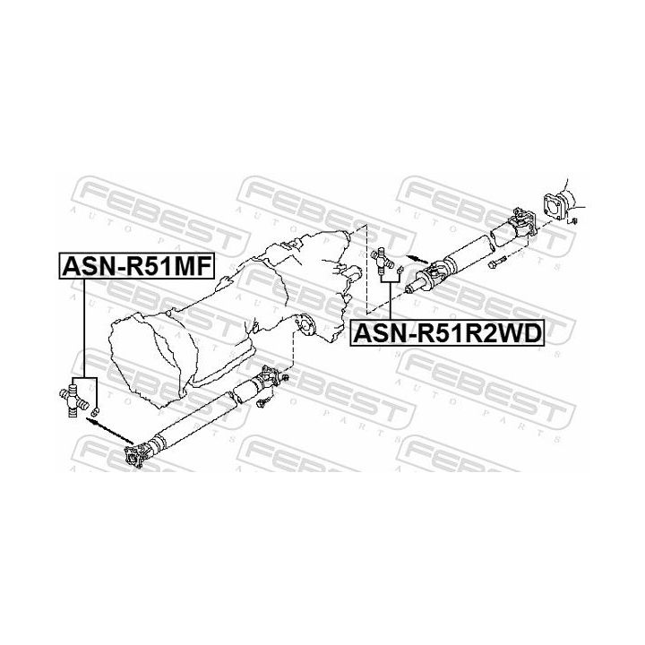 Jungtis, kardaninis velenas FEBEST ASN-R51MF