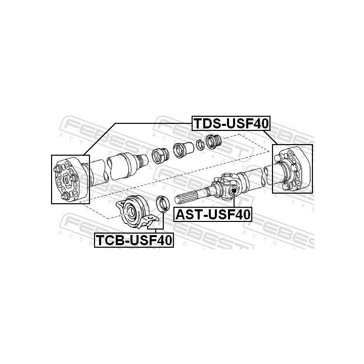 Jungtis, kardaninis velenas FEBEST AST-USF40