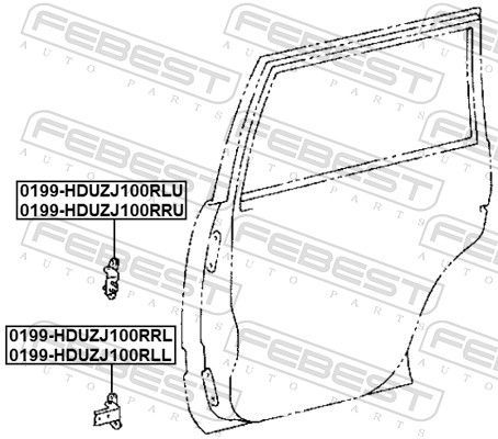 Durų lankstas FEBEST 0199-HDUZJ100RLL