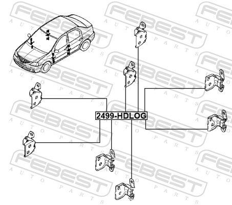 Durų lankstas FEBEST 2499-HDLOG