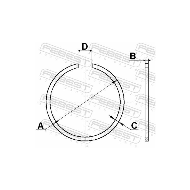 Montavimo komplektas, kardaninio veleno gofruotoji membrana FEBEST CC-2-72X2