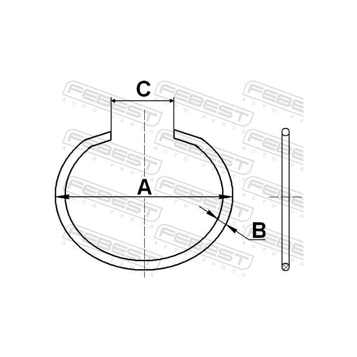 Montavimo komplektas, kardaninio veleno gofruotoji membrana FEBEST CC-5-28X2