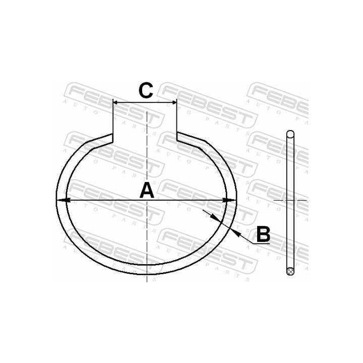 Montavimo komplektas, kardaninio veleno gofruotoji membrana FEBEST CC-5-33X2